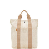 エルメス ニューフールトゥ カバス ハンドバッグ トートバッグ ベージュ ブラウン キャンバス レディース HERMES 【中古】